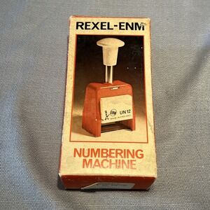 Rexel-Enm Numbering Machine UN22 Lever Action Vintage‎ Made In Great Britain